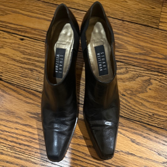 STUART WEITZMAN BLACK ANKLE BOOTIES WITH BLOCK HEEL 9AA - Picture 3 of 10